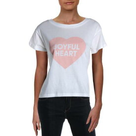 Girl Dangerous Womens Joyful Heart White Graphic Slogan T-Shirt Top M レディース