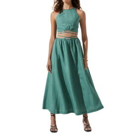 アストール ASTR the Label Womens Green Linen Long Strappy Maxi Skirt M レディース