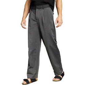 Royalty By Maluma Mens Pinstripe Pleat Front Relaxed Fit Trouser Pants メンズ