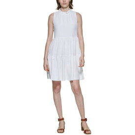 カルバンクライン Calvin Klein Womens Ruffled Mini Summer Fit & Flare Dress レディース