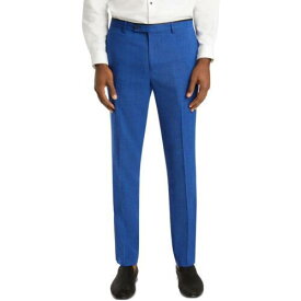 Paisley & Gray Mens Blue Flat Front Slacks Suit Pants Trousers 30/32 メンズ