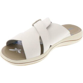 イージーストリート Easy Street Womens Flint Faux Leather Strappy Slip-On Slide Sandals レディース