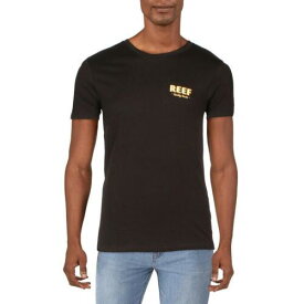 リーフ Reef Mens Black Cotton Logo Tee Graphic T-Shirt S メンズ