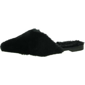 She In Womens Black Faux Fur Slip On Shoes Shoes 40 Medium(B M) レディース