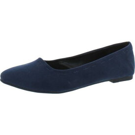 Ataiwee Womens Faux Suede Slip-On Almond Toe Ballet Flats Shoes レディース