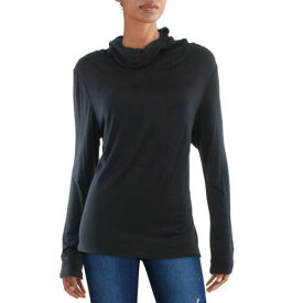 Inner Beauty Womens Black Cowl Neck Built In Mask Pullover Top Shirt L レディース