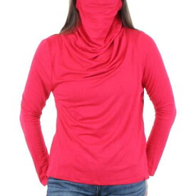 Inner Beauty Womens Red Cowl Neck Built In Mask Pullover Top Shirt M レディース