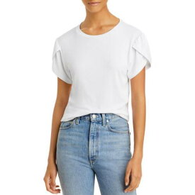 エルエヌエー LNA Clothing Womens Vylett White Knit Ribbed Tee T-Shirt Top XS レディース