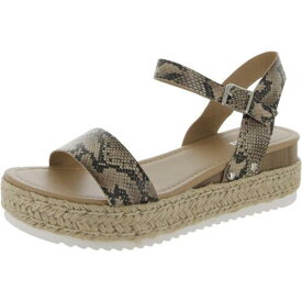 Soda Womens Clip Faux Leather Espadrille Wedge Sandals Shoes レディース