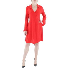 Wild Fable Womens Red Knit Long Sleeves Cocktail Wrap Dress M レディース