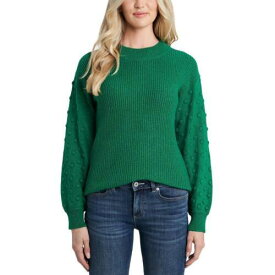 CeCe Womens Green Ribbed Polka Dot Shirt Pullover Sweater Top XS レディース