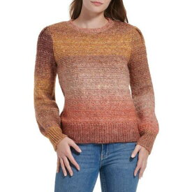 カルバンクライン Calvin Klein Womens Orange Space Dye Ombre Pullover Sweater Top L レディース
