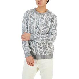 Alfani Mens Gray Knit Herringbone Pullover Crewneck Sweater XL メンズ