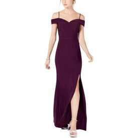 Morgan & Co. Womens Purple Side Slit Formal Dress Gown Juniors 1/2 レディース