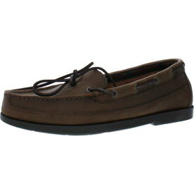 Life Outdoors Mens Brown Leather Boat Shoes Sneakers 9.5 Medium (D) メンズ