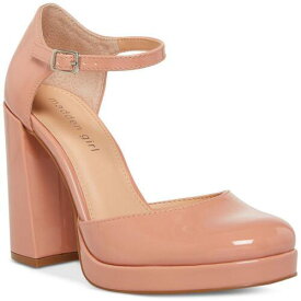 メデン Madden Girl Womens Unaa Pink Patent Block Heels Shoes 9.5 Medium (B M) レディース