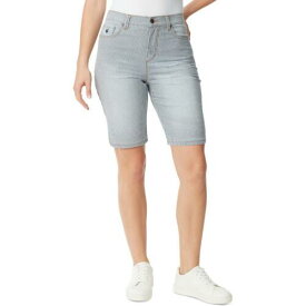 グロリア ヴァンダービルト Gloria Vanderbilt Womens Blue Knee Length High Rise Bermuda Shorts 8 レディース