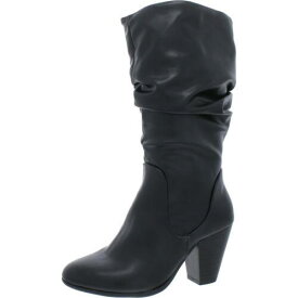 キスハグ XOXO Womens OLIANNA Black Round Toe Block Heels Boots 5 Medium (B M) レディース