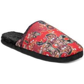 INC Mens Red Jacquard Faux Fur Slide Slippers Shoes 8-9 Medium(D) M メンズ