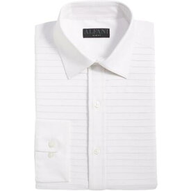 Alfani Mens Pleated Cotton Button-Down Shirt メンズ