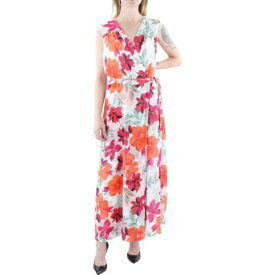 カルバンクライン Calvin Klein Womens Chiffon Surplice Summer Maxi Dress Plus レディース