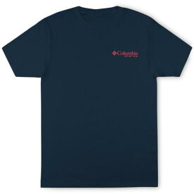 コロンビア Columbia Mens Navy Cotton Short Sleeve Logo T-Shirt L メンズ