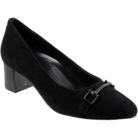 トロッターズ Trotters Womens Kenzie Black Suede Slip On Pumps Shoes 7 Narrow (AA N) レディース