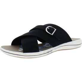 イージーストリート Easy Street Womens Flint Black Slide Sandals Shoes 8 Narrow (AA N) レディース