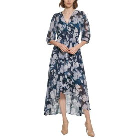 カルバンクライン Calvin Klein Womens Floral Hi-Low Summer Midi Dress レディース