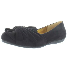 Bellini Womens Snug Faux Suede Ruched Slip-On Ballet Flats Shoes レディース