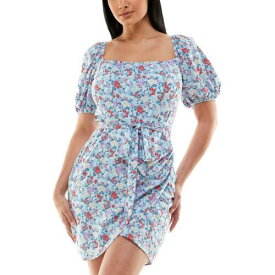 スマート B. Smart Womens Blue Floral Print Mini Bodycon Dress Juniors 7/8 レディース