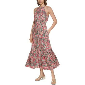 カルバンクライン Calvin Klein Womens Printed Long Summer Halter Dress レディース