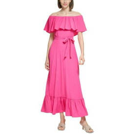 カルバンクライン Calvin Klein Womens Crinkled Long Summer Maxi Dress レディース