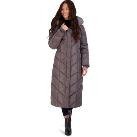 メデン Steve Madden Womens Gray Fleece Lined Quilted Long Coat Outerwear L レディース