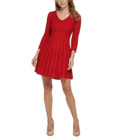 ジェシカハワード Jessica Howard Womens Red Knit Mini Sweaterdress Petites PS レディース