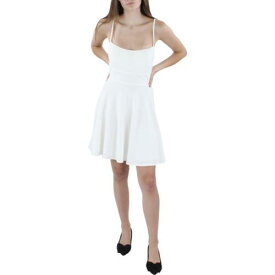 City Studios Womens White Lace Back Mini Fit & Flare Dress Juniors 3 レディース