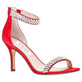 ニーナ Nina Womens Vauna Red Satin Evening Heels Shoes 9.5 Medium (B M) レディース