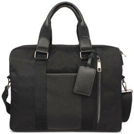 INC Mens Black Faux Trim Organizational Briefcase Messenger Bag O/S メンズ