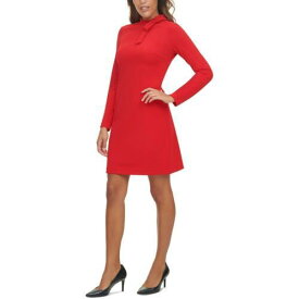 カルバンクライン Calvin Klein Womens Red Knit Sheath Cocktail and Party Dress 2 レディース