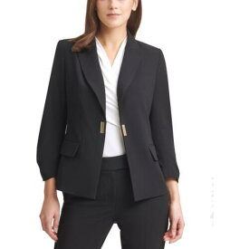 ディーケーエヌワイ DKNY Womens Woven Snap Front Office One-Button Blazer Jacket Petites レディース