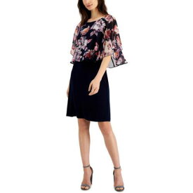 Connected Apparel Womens Navy Business Wear To Work Dress Petites 8P レディース