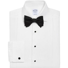 ブルックス Brooks Brothers Mens White Pattern Spread Collar Dress Shirt 14.5 32 メンズ