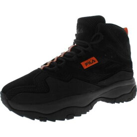フィラ Fila Mens Ranger Black Leather Hiking Boots Shoes 10 Medium (D) メンズ