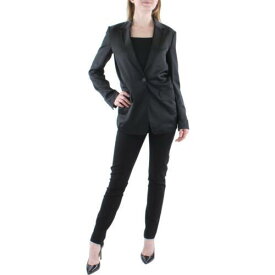 ディーケーエヌワイ DKNY Womens Black Crepe Satin Back Office One-Button Blazer Jacket XS レディース