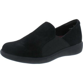 マンロー Munro Womens Clay Black Suede Slip-On Loafers Shoes 7 Wide (C D W) レディース