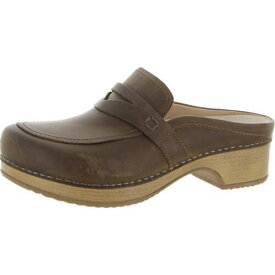 ダンスコ Dansko Womens Bel Brown Slip On Leather Block Heel Loafers Shoes 42 レディース