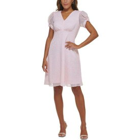 カルバンクライン Calvin Klein Womens Puff Sleeve Knee-Length Summer Fit & Flare Dress レディース