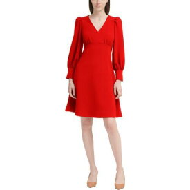 カルバンクライン Calvin Klein Womens Red A-Line Knit Office Cocktail and Party Dress 2 レディース