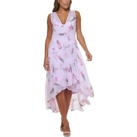 カルバンクライン Calvin Klein Womens Floral Midi Summer Fit & Flare Dress レディース