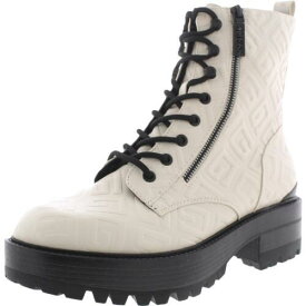 ゲス Guess Womens Fearne Ivory Combat & Lace-up Boots Shoes 7 Medium (B M) レディース